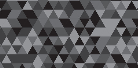 	
Abstract vector Triangle shape retro wall grid pattern geometric ornament tile vector square element. black and gray background seamless mosaic and low polygon triangle texture.
