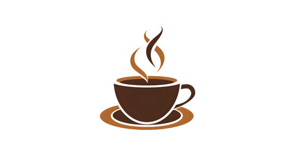 Coffee shop logo template, natural abstract coffee cup with steam, coffee house emblem, creative cafe logotype, modern trendy symbol design vector illustration isolated on white background sign