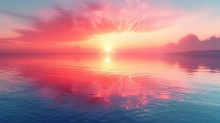 Obraz premium Soft, hazy hues of a sunset blending together in a warm, soothing gradient, with gentle light and shadow play creating a tranquil scene. 