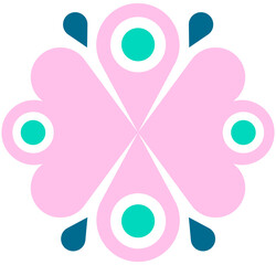 cute nordic folk art abstract flowers ornament