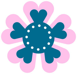 cute nordic folk art abstract flowers ornament