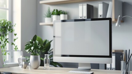 Obraz premium Desk Organizer: A desk organizer with no label on a clean workspace. 