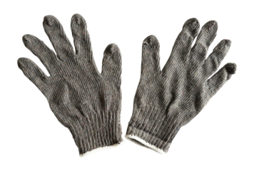 black cotton gloves isolated on white