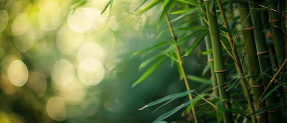 Shallow depth of field with bamboo forest backdrop