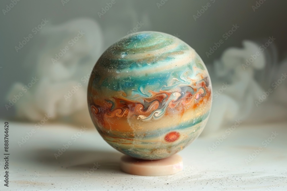 Poster abstract planet with vibrant swirls dynamic and imaginative design modern and striking visual impact