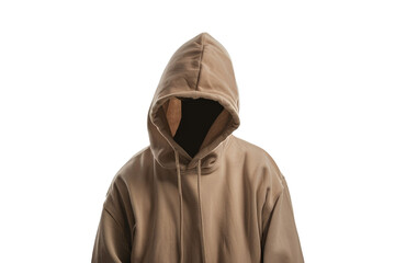 mockup brown jacket with hood isolated