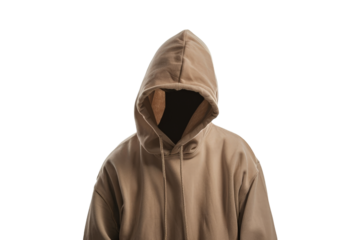 mockup brown jacket with hood isolated
