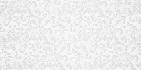 Vector geometric seamless technology gray and white triangle background. Abstract digital grid light pattern white Polygon Mosaic triangle Background, business and corporate background.