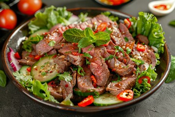 Fototapeta premium Spicy Thai beef salad