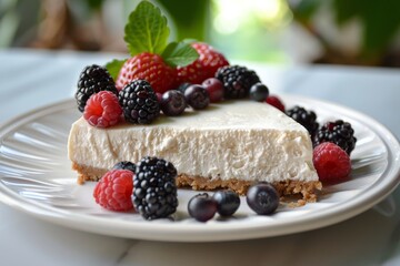 Sugar free cheesecake for diabetes made with stevia and berries