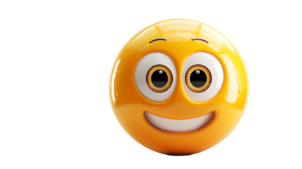 Smiling and content emoji faces, symbolize happiness and positive vibes in digital communication