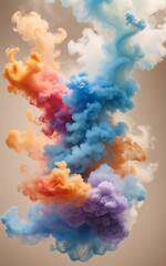 Fototapeta premium Rainbow Smoke 3D Colored Background