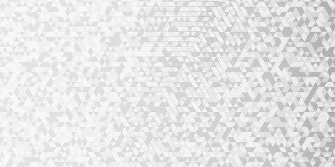 Vector geometric seamless technology gray and white triangle background. Abstract digital grid light pattern white Polygon Mosaic triangle Background, business and corporate background.