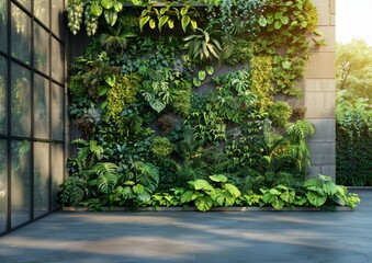 Fototapeta premium Lush Indoor Garden with Variety of Plants