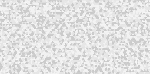 Vector geometric seamless technology gray and white triangle background. Abstract digital grid light pattern white low Polygon Mosaic triangle, business and corporate background.