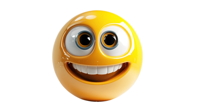 Cheerful emoji face with a gentle smile, representing friendliness and warmth in digital interactions