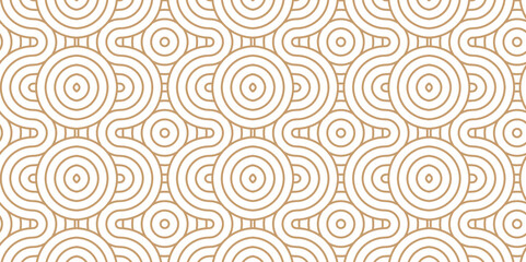 Vector overlapping Pattern Minimal diamond geometric brown and yellow waves abstract wave line. seamless tile stripe overlap creative retro circle line fabric pattern background.