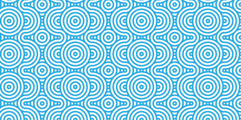 Vector overlapping Pattern Minimal diamond geometric blue color spiral line waves abstract wave line. seamless blue tile stripe overlap creative retro circle line fabric pattern white background.