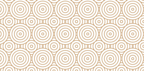 Fototapeta premium Vector overlapping Pattern Minimal diamond geometric brown and wood color waves abstract wave line. seamless tile stripe overlap creative retro circle line fabric pattern white background.