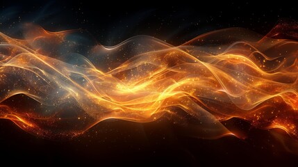 Abstract fiery waves - generative ai