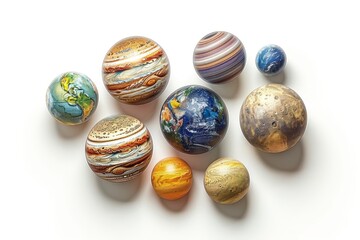 Obraz premium Fantasy depiction of planets in alignment dynamic and imaginative design modern and striking visual impact cosmic and whimsical atmosphere