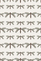 seamless pattern background with dragonfly