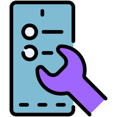mobile settings filled line icon