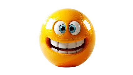 Fototapeta premium Big grinning emoji face, representing extreme happiness and excitement in a fun digital style