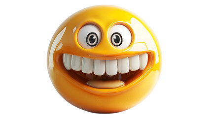 Fototapeta premium Big grinning emoji face, representing extreme happiness and excitement in a fun digital style