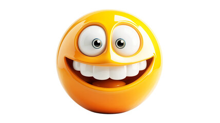 Fototapeta premium Big grinning emoji face, representing extreme happiness and excitement in a fun digital style