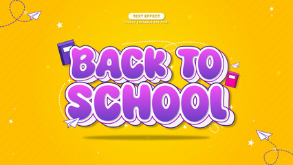 Back to School Cartoon Style Banner and Background