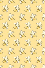 seamless pattern background with cute banana