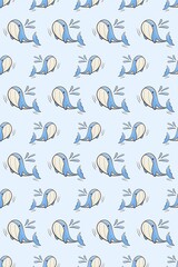 seamless pattern background with blue whale