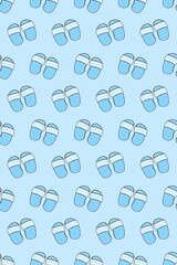 seamless pattern background with flip flop sandals slipper