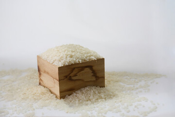 uncooked japanese rice, food background