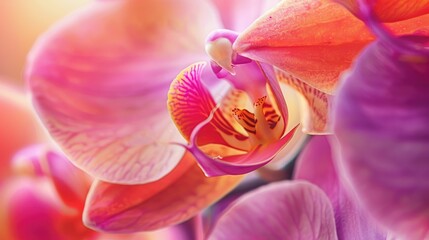 Close-up of vibrant orchid petals