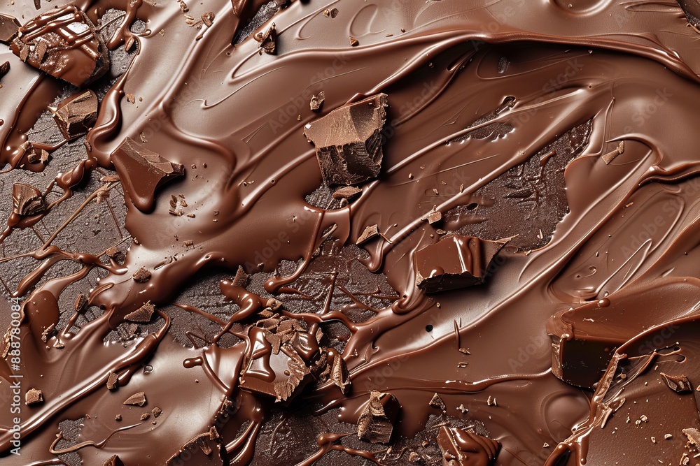 Wall mural top view of melted chocolate a concept in confectionery