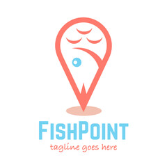 Fish point logo design template