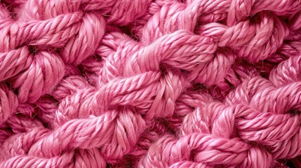 Texture of crocheted fabric of pink threads