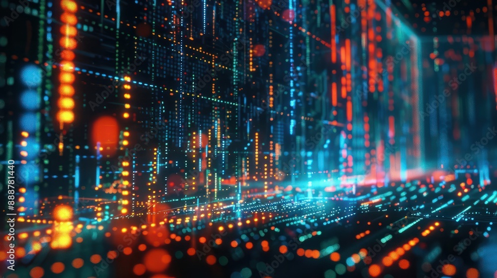 Poster digital index chart data. finance business economy market visualization. generative ai technology.