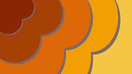 Abstract vector background brown element with orange curve overlap.