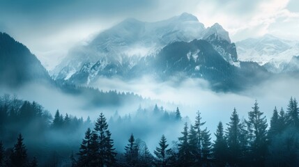 Misty Mountain Landscape