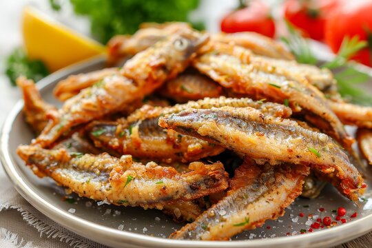 Turkish style fried hamsi