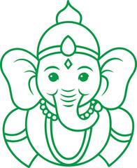 Ganesh chaturthi line art vector illustration