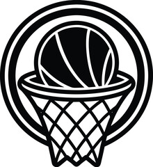   Basketball hoop icon, Basketball point glyph silhouette vector, Basketball hoop and ball.  © Trendy CraftSVG 