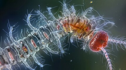 Obraz premium Detailed View of West Nile Virus Carrier, Culex Mosquito Larva, Key Vector in Disease Transmission, Essential for Mosquito Control Research