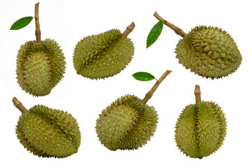  Raw of Thai durian fruit with isolated on transparent background. PNG
