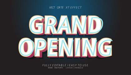 3d grand opening editable text effect style	
