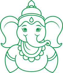 Ganesh chaturthi line art vector illustration