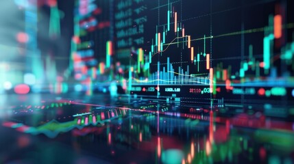 Stock market digital chart, clean business economy diagram
